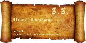 Biebel Barakony névjegykártya